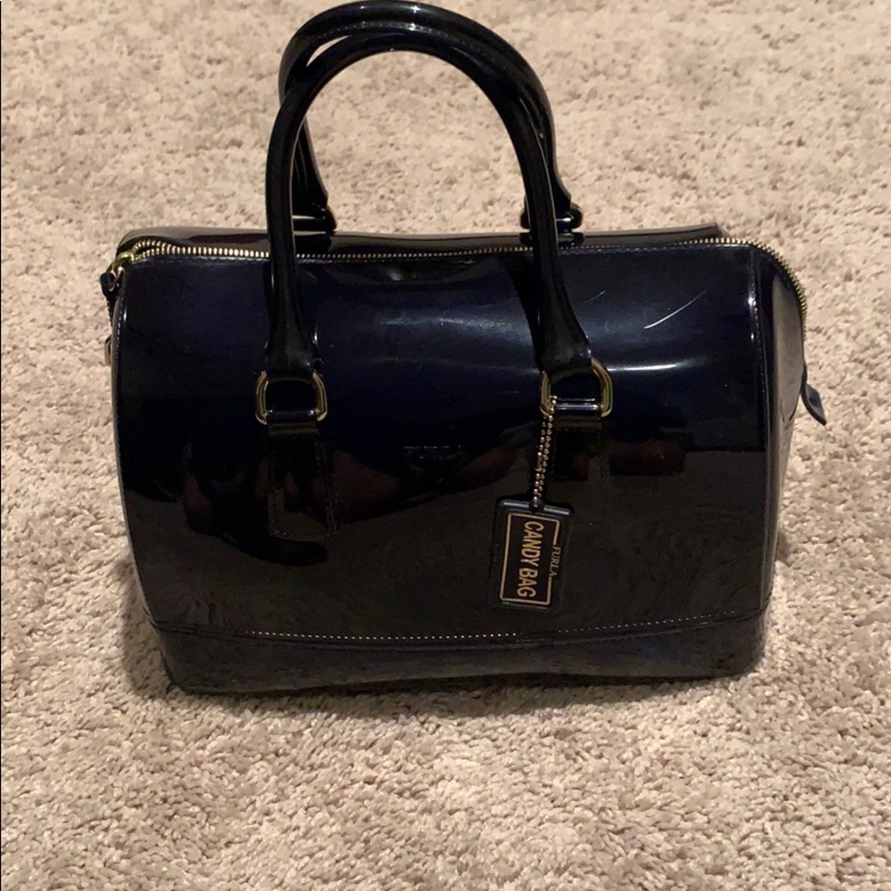 Clear Dark Blue Furla CandyBag Satchel - Picture 3 of 5
